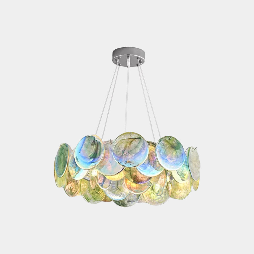 Murano Glass Disc Chandelier 35.4"