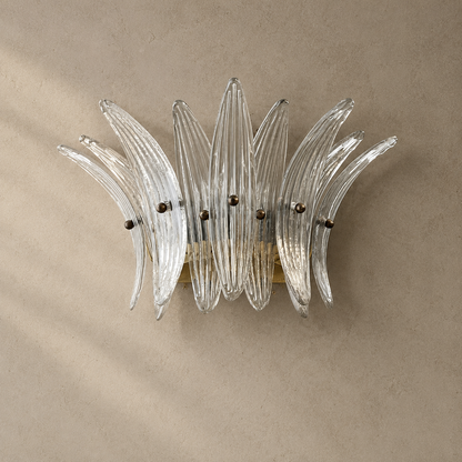 Celestia Sculptural Floral Glass Wall Sconce 9.8"