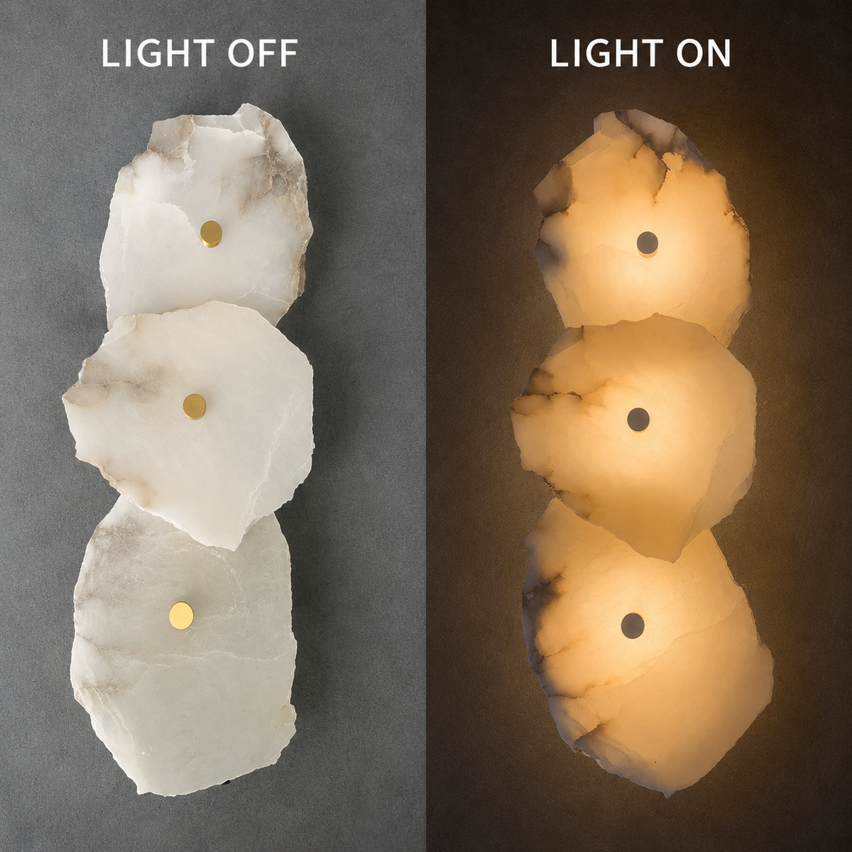 Petalune Spanish Alabaster Organic Modern Wall Sconce
