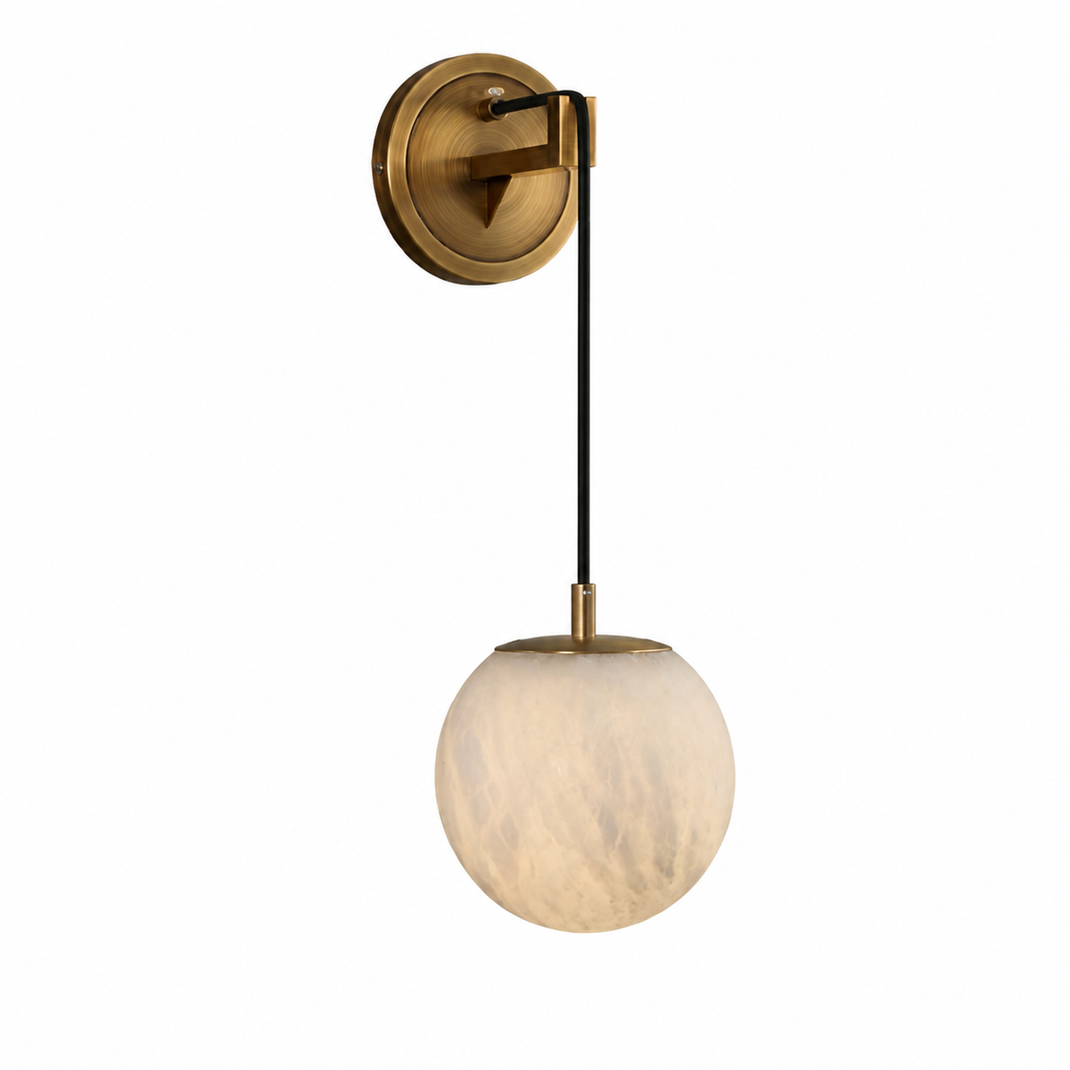 Orlena Spanish Alabaster Mid-Century Modern Wall Sconce