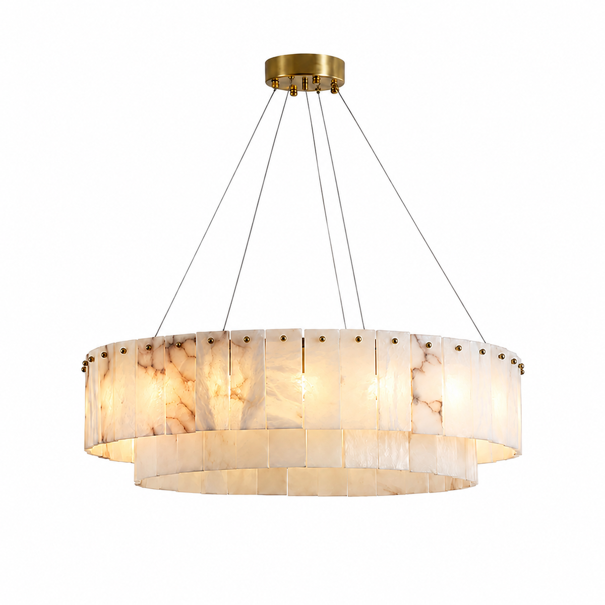 Solenne Spanish Alabaster Tiered Chandelier 23.6" 31.5" 39.4"