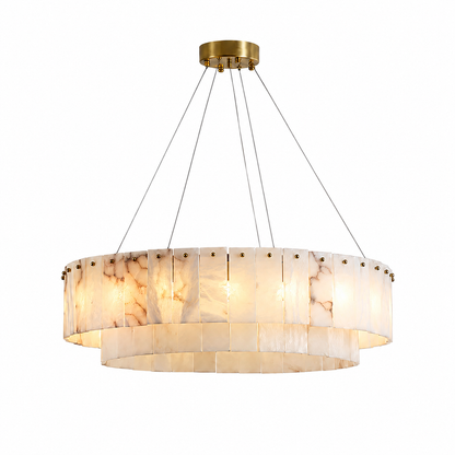 Solenne Spanish Alabaster Tiered Chandelier 25.59" 31.5" 39.4"