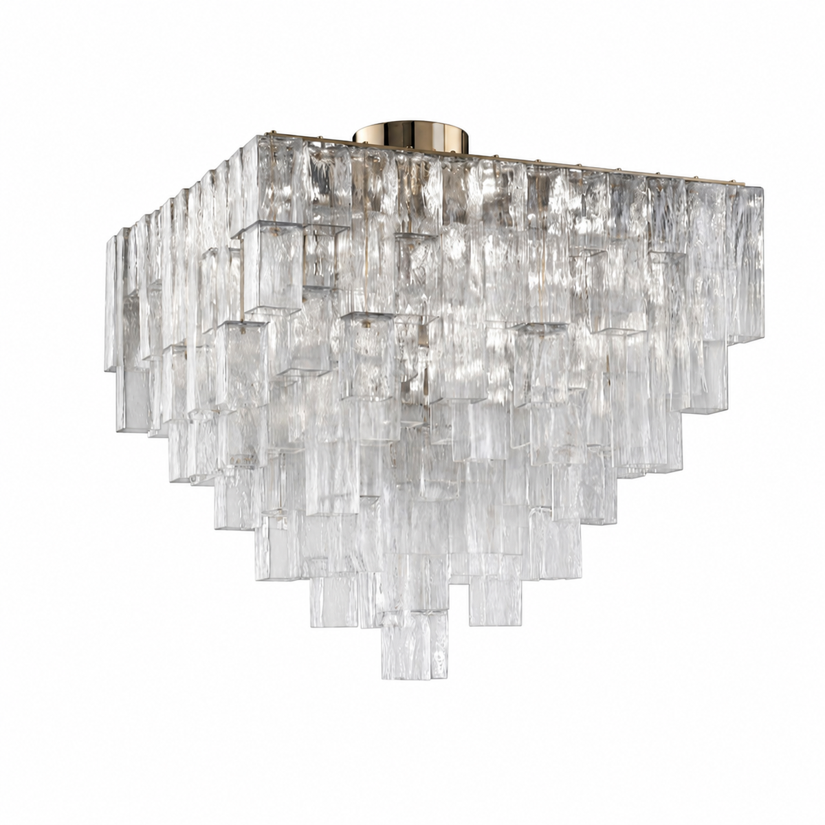 Crystara Art Deco Glass Flush Mount Chandelier