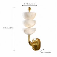 Calista Spanish Alabaster Mid-Century Modern Wall Sconce 22.4"