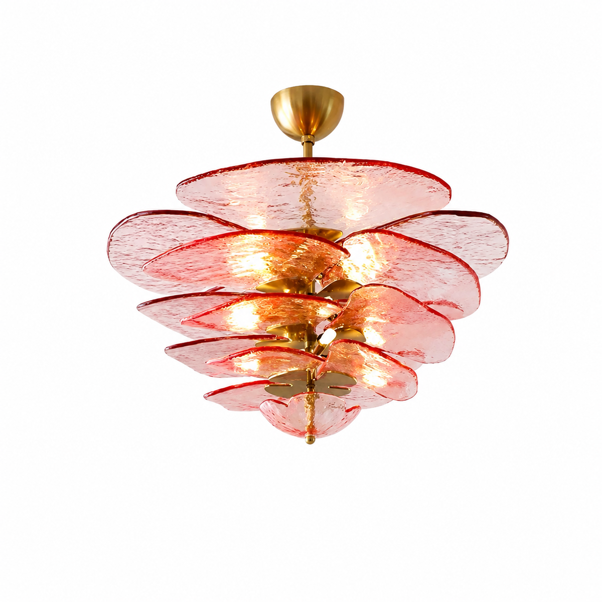 Petal Cascade Artisan Murano Chandelier 21.7"-39.4"