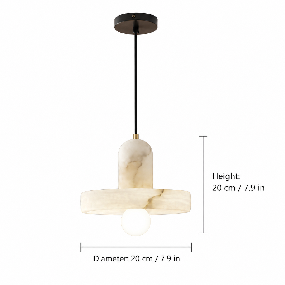 Discora Alabaster Disc Minimalist Pendant Light
