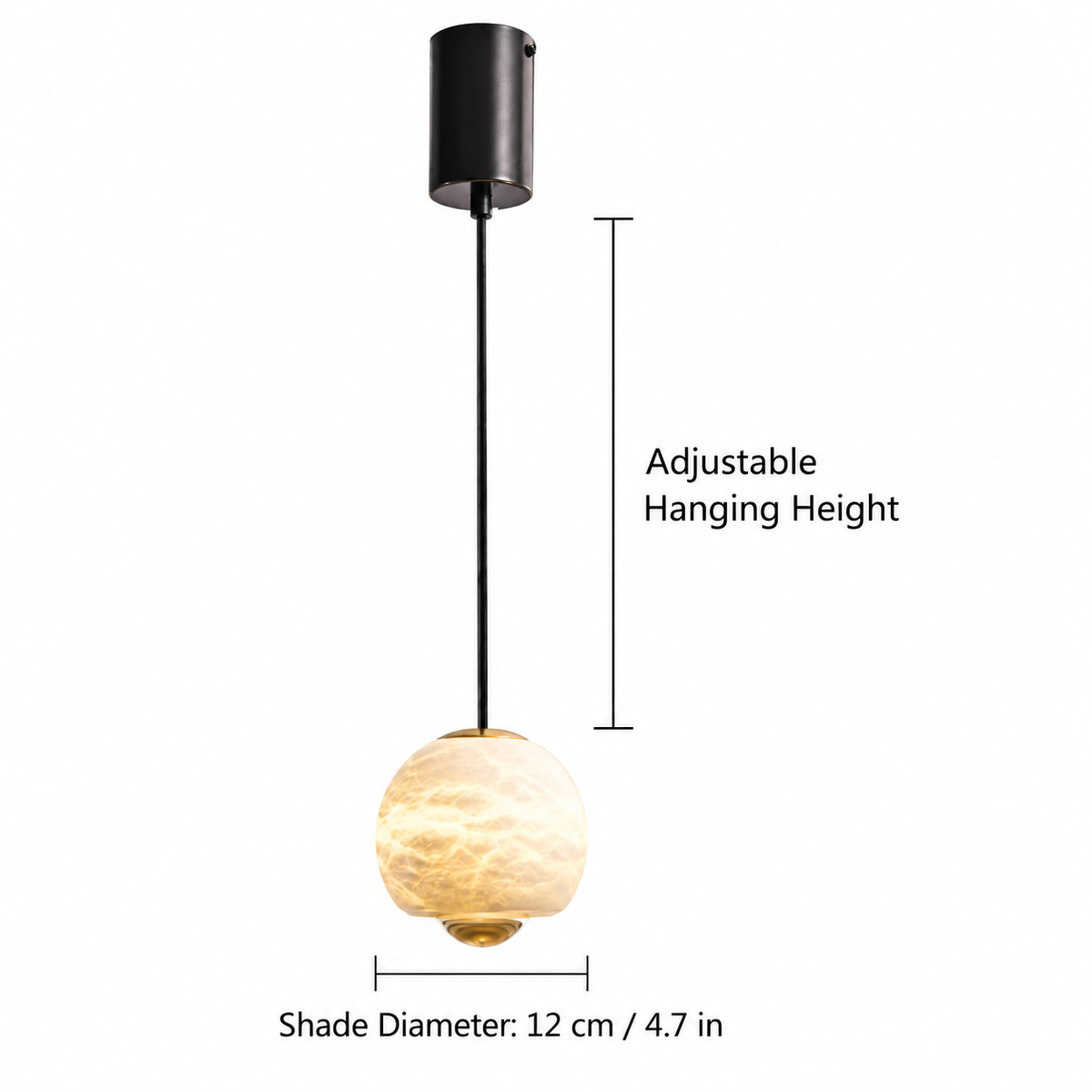 Orbelle Alabaster Globe Modern Pendant Light