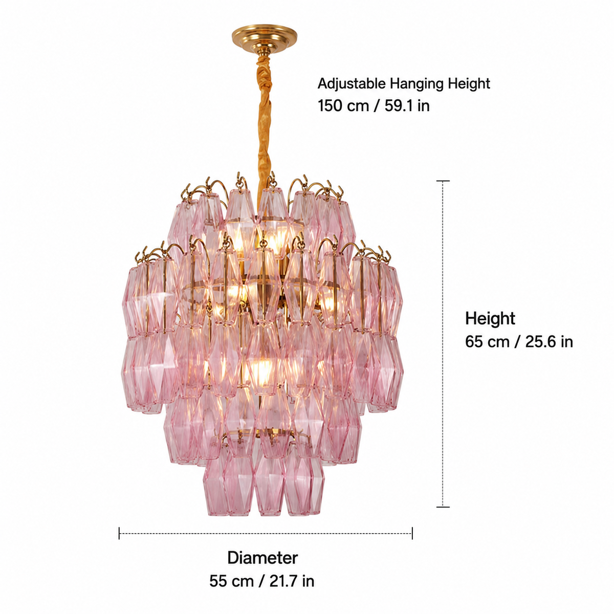 Virelle Cascade Artisan Murano Chandelier 21.7" 25.6"
