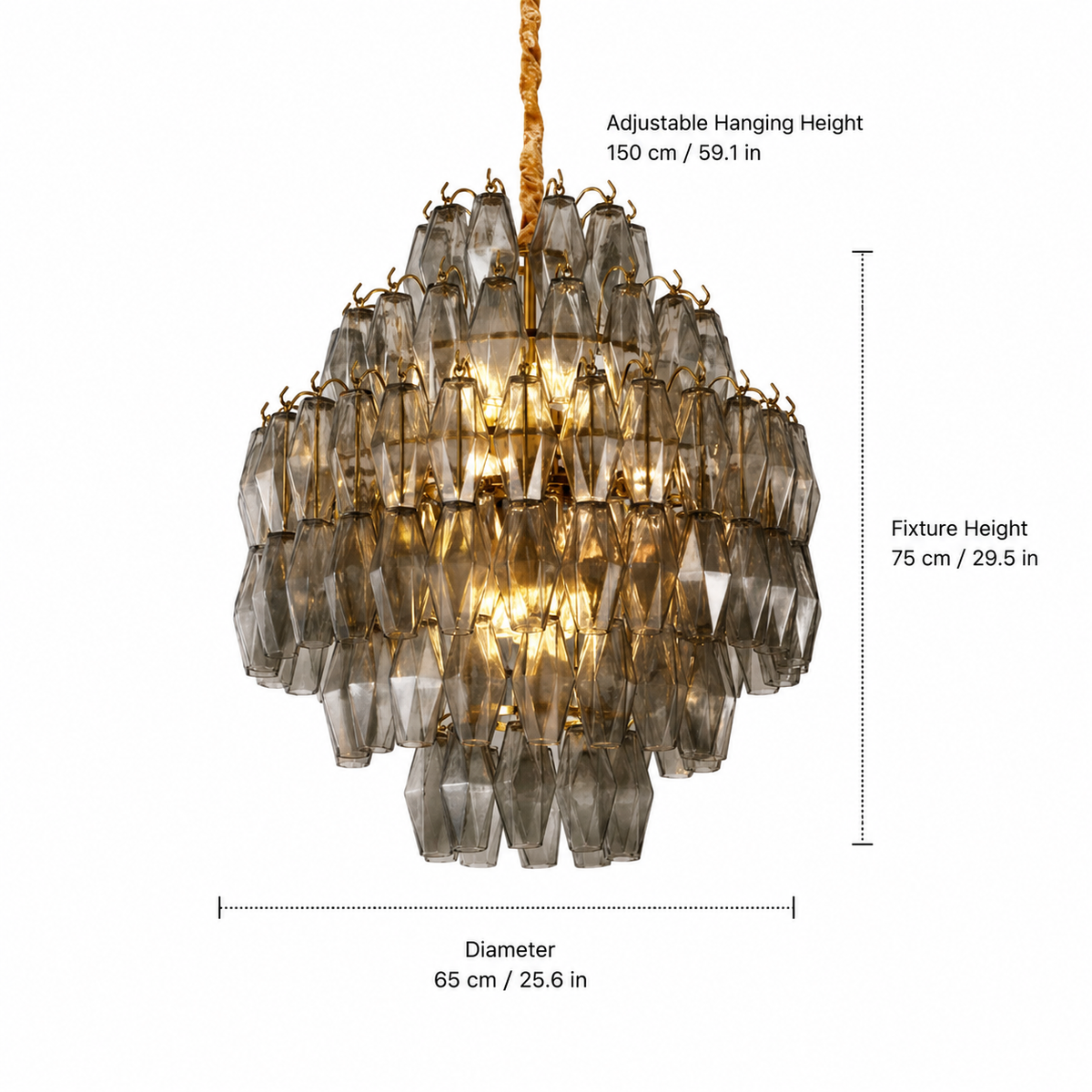 Virelle Cascade Artisan Murano Chandelier 21.7" 25.6"