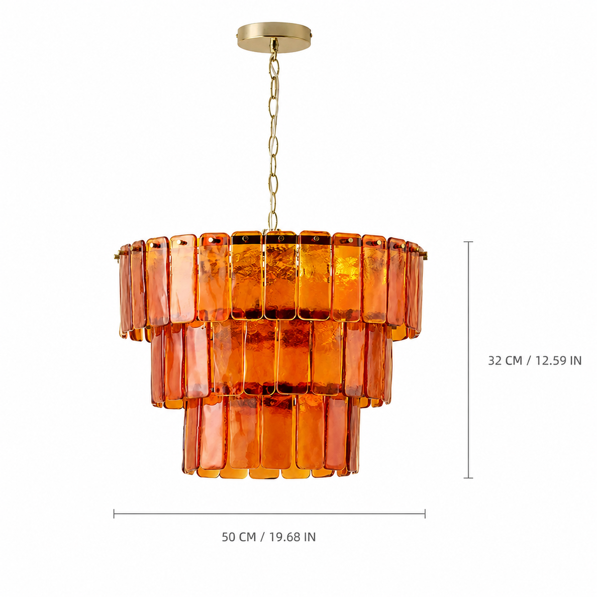 Solenne Ember Artisan Murano Chandelier