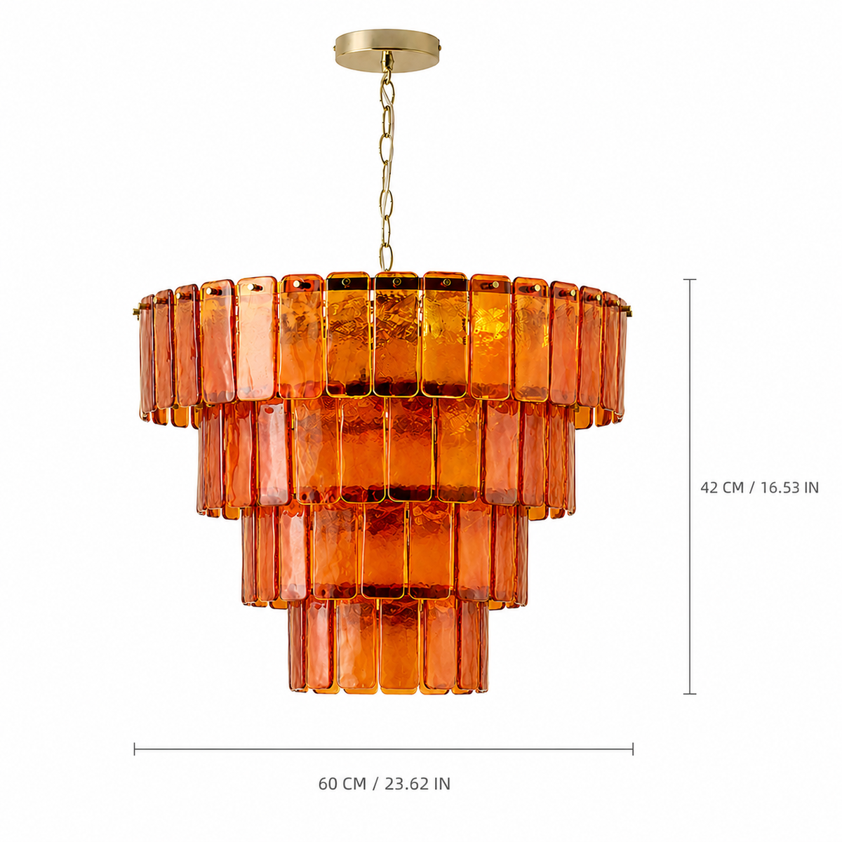 Solenne Ember Artisan Murano Chandelier