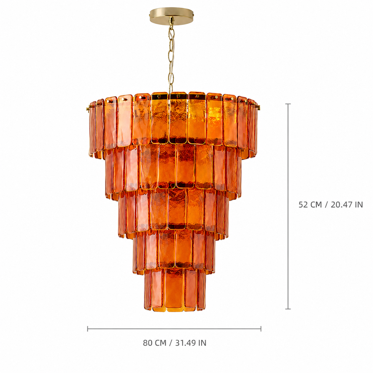 Solenne Ember Artisan Murano Chandelier