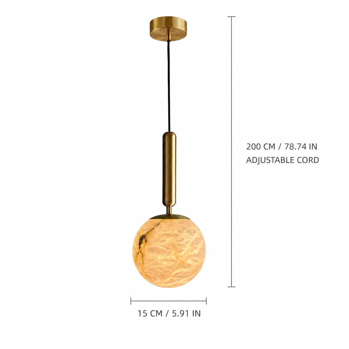 Solenne Modern Alabaster Mini Pendant Light