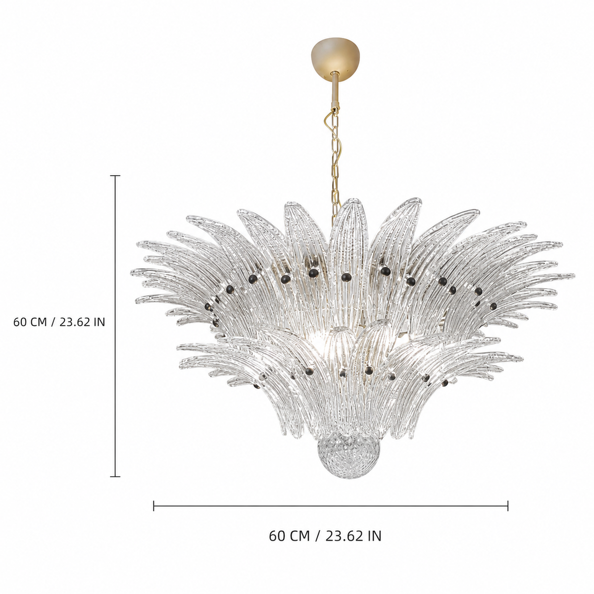 Floralys Sculptural Floral Glass Chandelier 23.6" 31.5" 39.4"