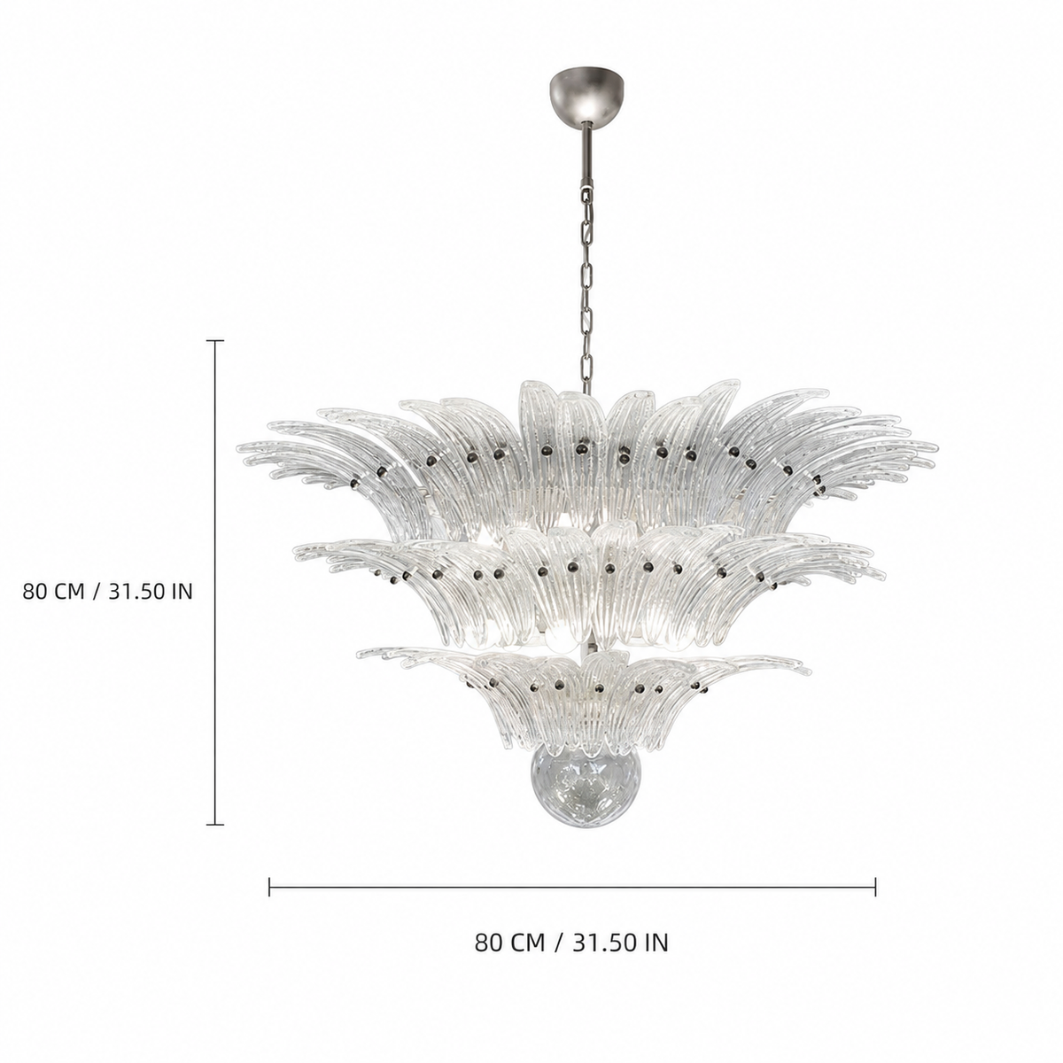 Floralys Sculptural Floral Glass Chandelier 23.6" 31.5" 39.4"
