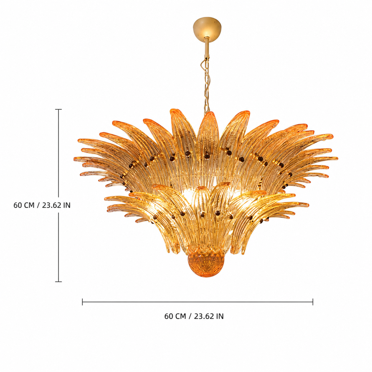 Floralys Sculptural Floral Glass Chandelier 23.6" 31.5" 39.4"