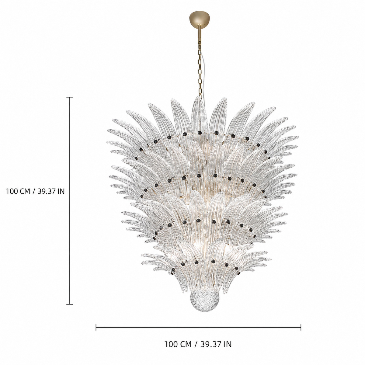 Floralys Sculptural Floral Glass Chandelier 23.6" 31.5" 39.4"