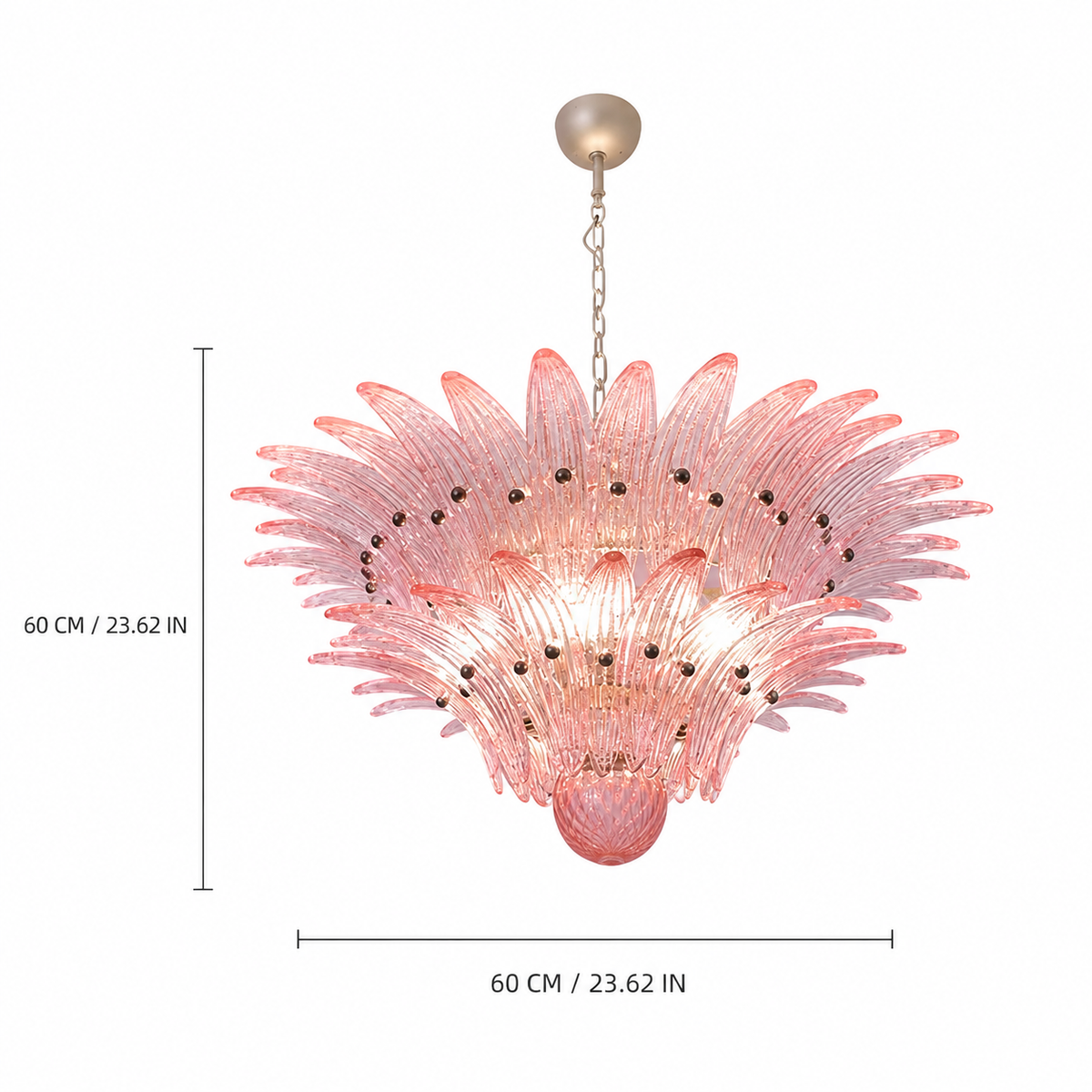 Floralys Sculptural Floral Glass Chandelier 23.6" 31.5" 39.4"