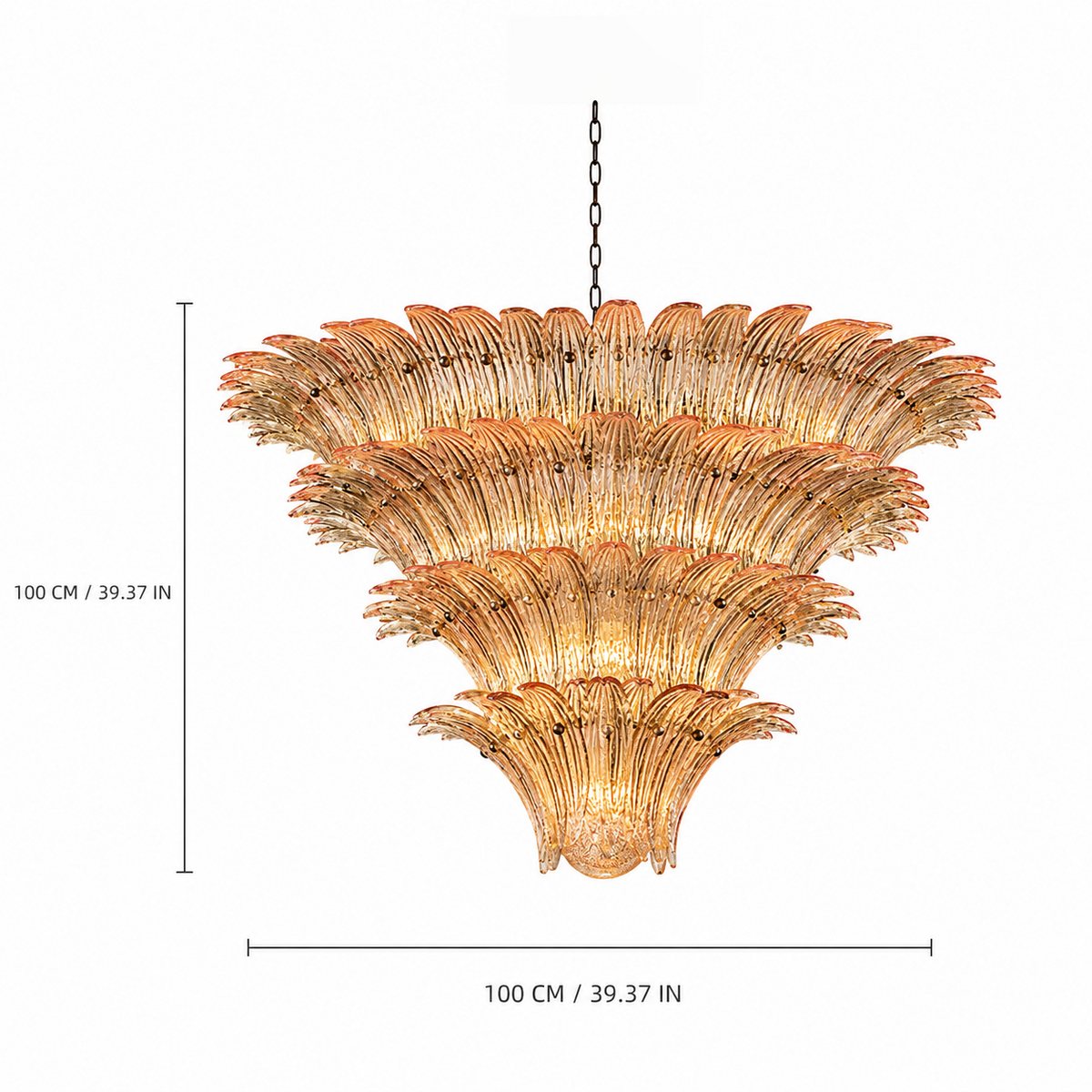 Floralys Sculptural Floral Glass Chandelier 23.6" 31.5" 39.4"