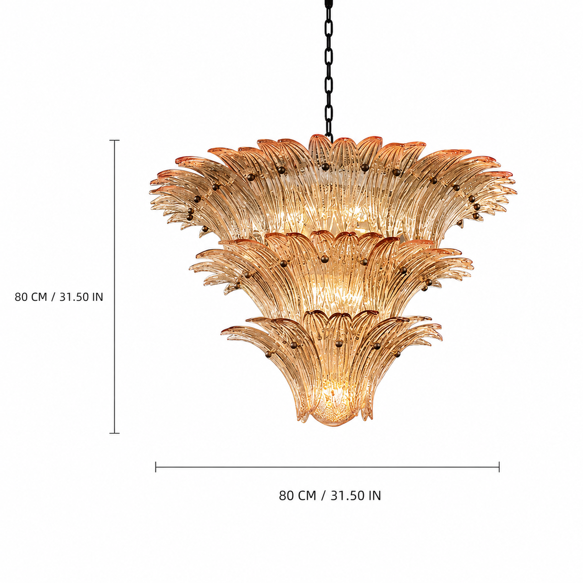 Floralys Sculptural Floral Glass Chandelier 23.6" 31.5" 39.4"