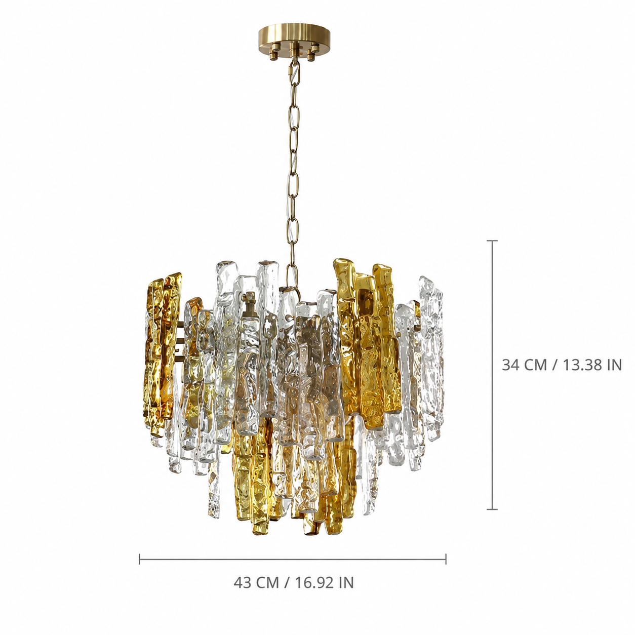 Glacier Ember Artisan Murano Chandelier