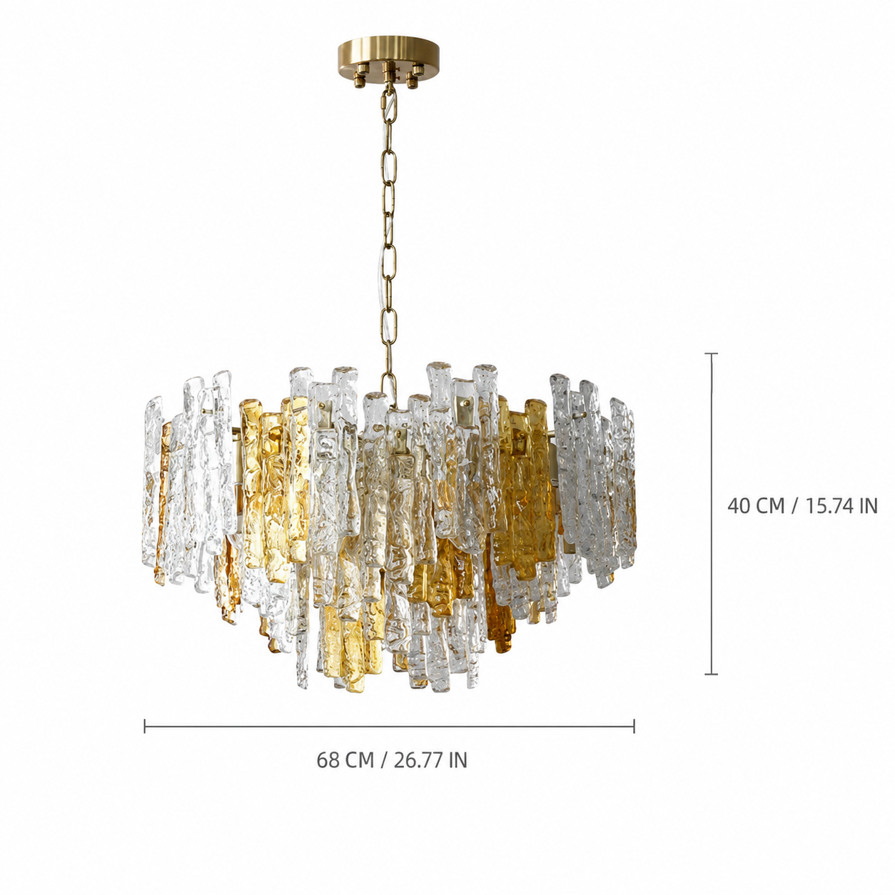 Glacier Ember Artisan Murano Chandelier