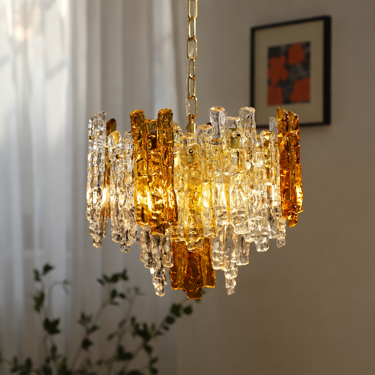 Glacier Ember Artisan Murano Chandelier