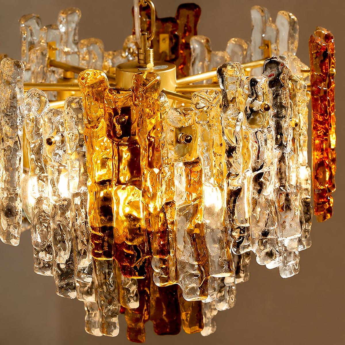 Glacier Ember Artisan Murano Chandelier