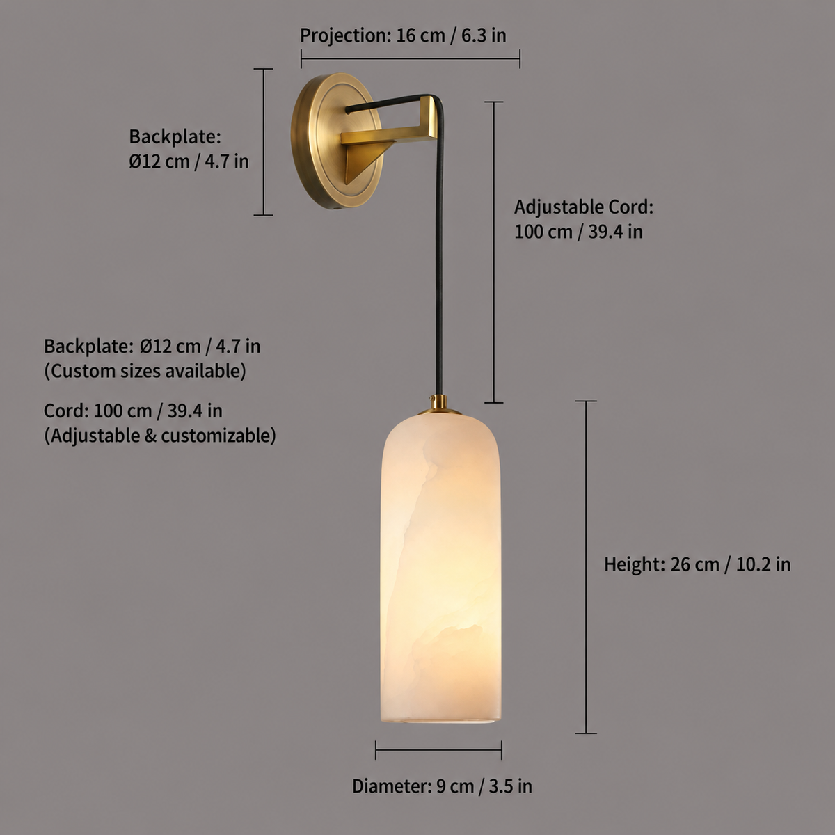 Lucera Spanish Alabaster Modern Wall Sconce 10.2"