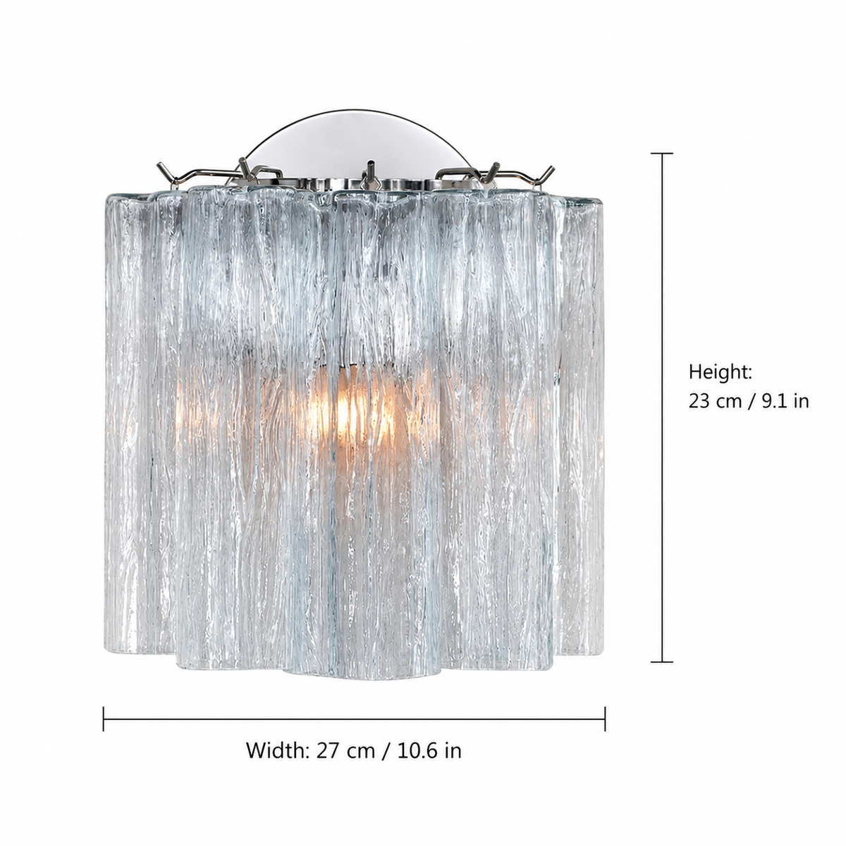 Mirelle Murano-Style Fluted Glass Wall Sconce