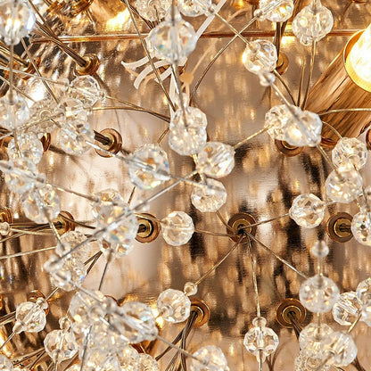Dandelion Crystal Chandelier Light Firefly/ Glowworm Hanging Lamp Pendant For Rectangle Dining Room Table