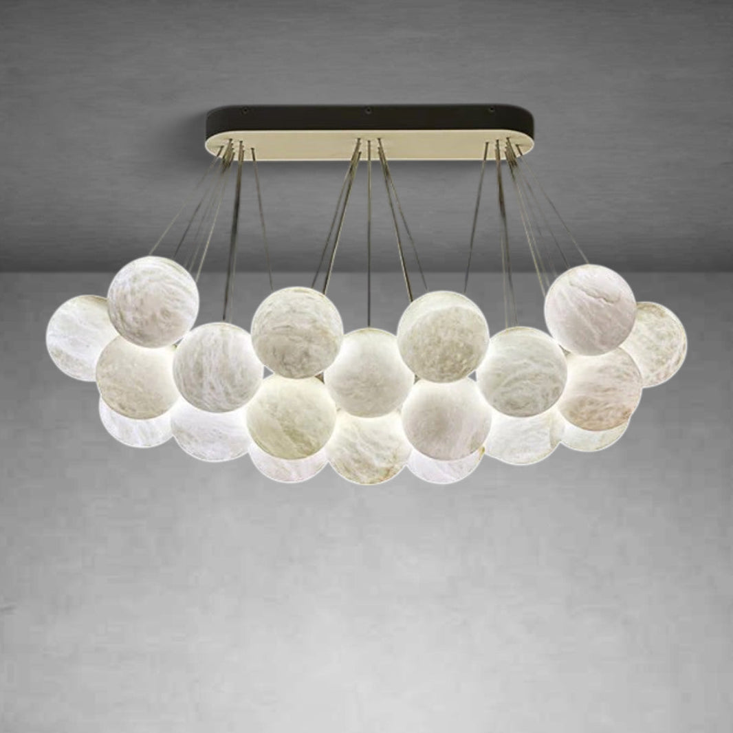 Christian Luxury Rectangular Chandelier Alabaster Ball Chandelier