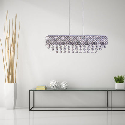 Cinderella Crystal Rectangular Chandelier 12 Light
