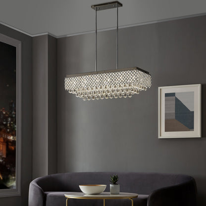 Cinderella Crystal Rectangular Chandelier 12 Light