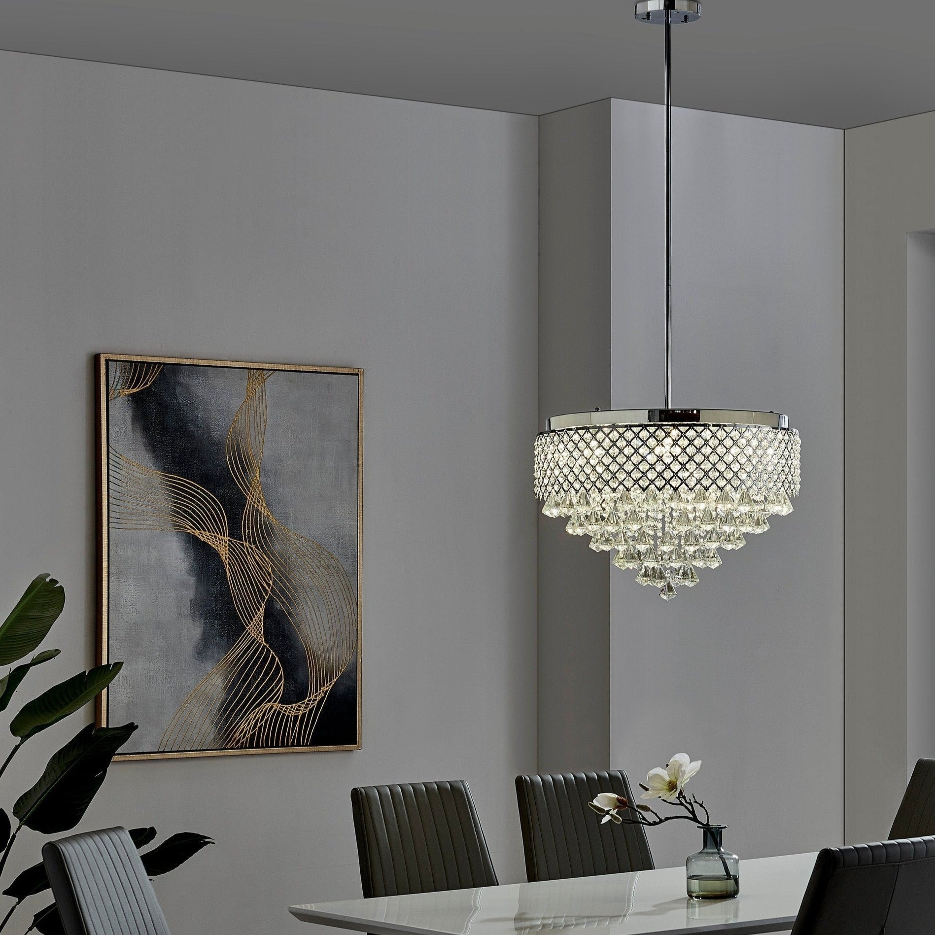 Cinderella Crystal Round Chandelier 12 Light