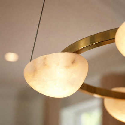 Ciottolo Modern Alabaster Ring Chandelier