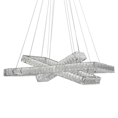 Crystal Elegance LED Chandelier 3 Rectangles