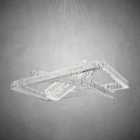 Crystal Elegance LED Chandelier 3 Rectangles