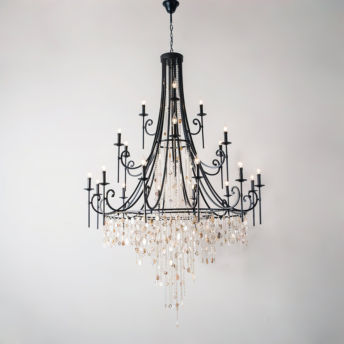 Tatum Lux Shell Crystal Chandelier - Yovalighting
