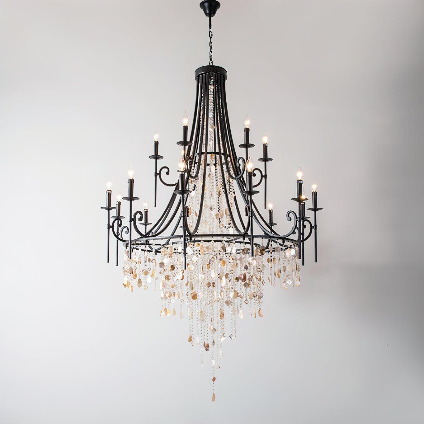 Tatum Lux Shell Crystal Chandelier - Yovalighting