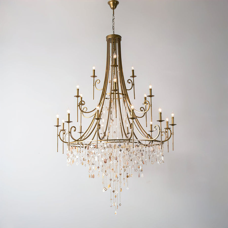 Tatum Lux Shell Crystal Chandelier - Yovalighting