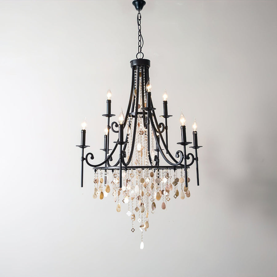 Tatum Lux Shell Crystal Chandelier - Yovalighting