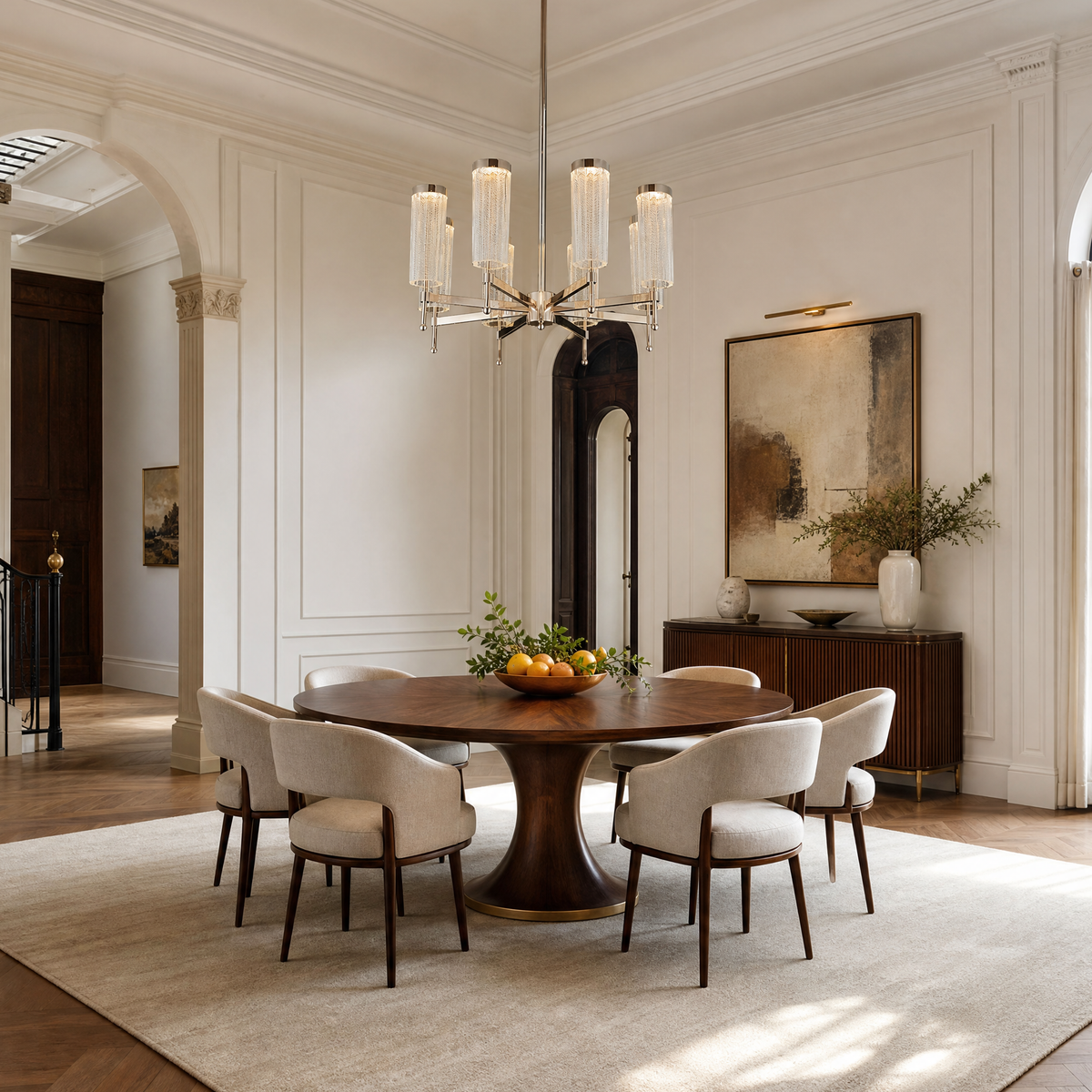 Crystalia Modern Sculptural Ring Chandelier
