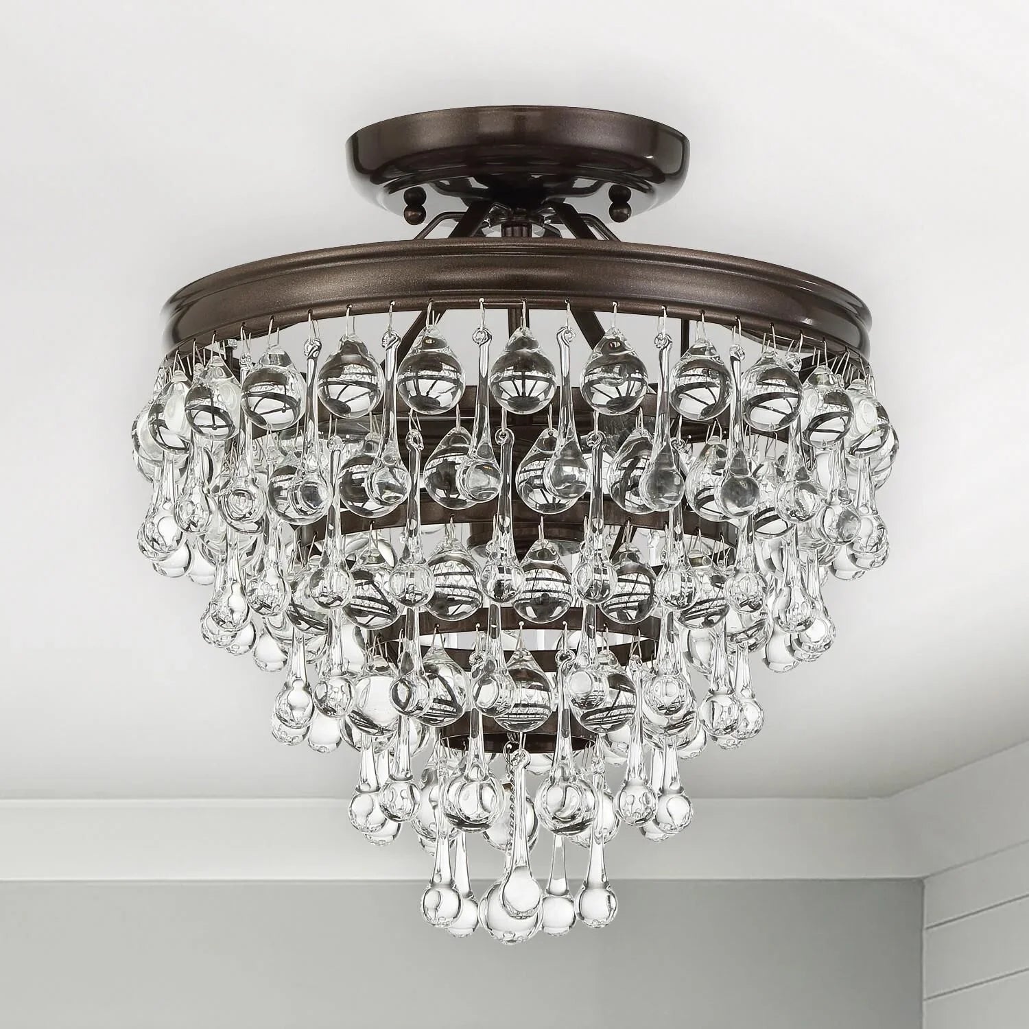 Calypso 13 Inch 3 Light Semi Flush Mount