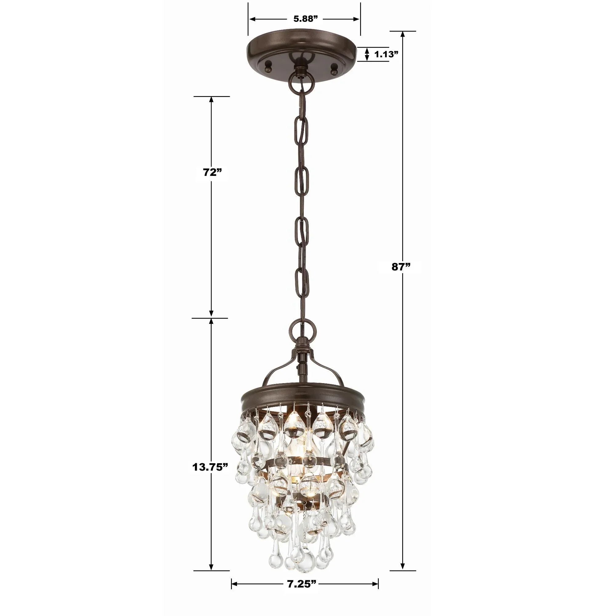 Crystorama Calypso 7 Inch Mini Chandelier Clear Crystal