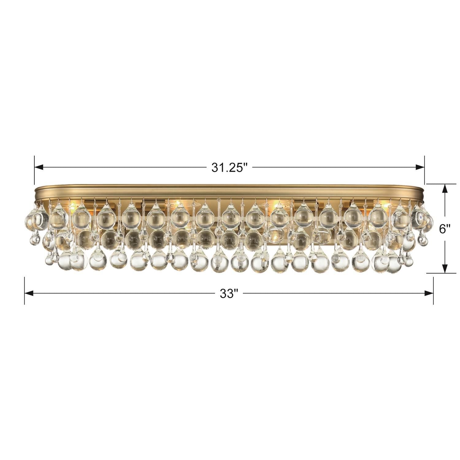 Calypso 33-Inch 8-Light Crystal Bath Vanity Light