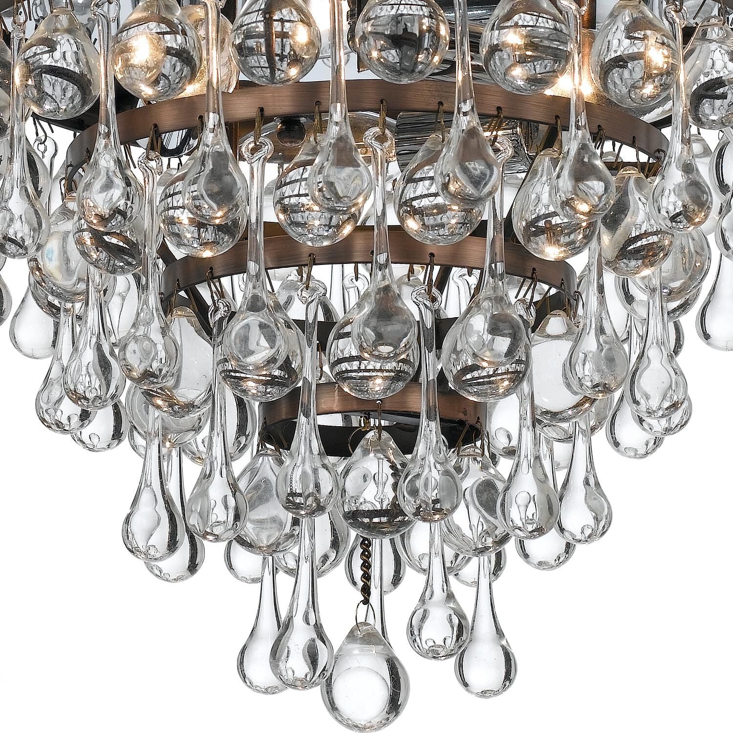 Calypso 10-Inch 3-Light Semi Flush Mount Crystal Chandelier