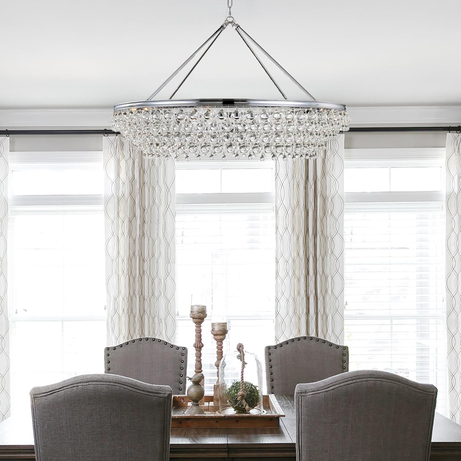 Crystorama Calypso 8-Light Polished Chrome Chandelier with Clear Crystal Drops