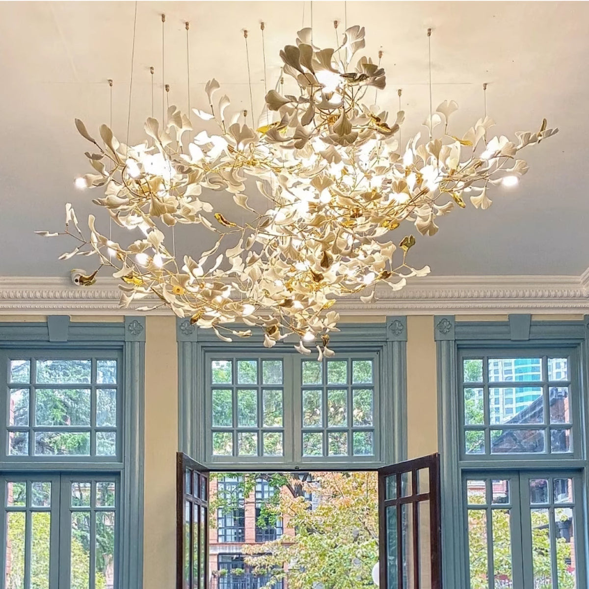 Gingko Leaves Chandelier 196.8"
