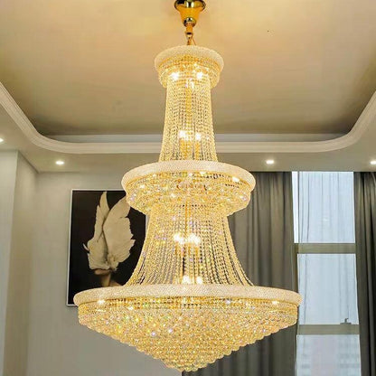 Luxury Crystal Chandelier for Grand Villa Hall and Duplex Staircase Lighting